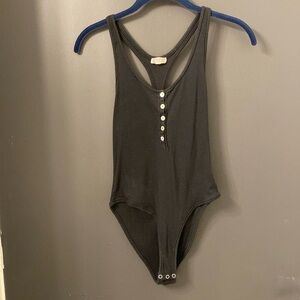 Free People Black Bodysuit